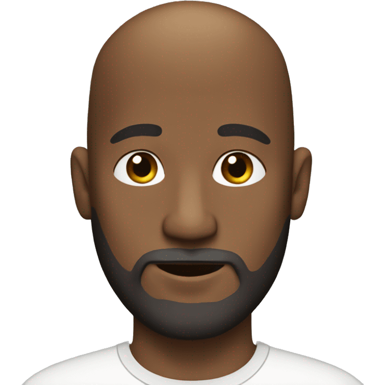 Bald brown skin man with beard emoji