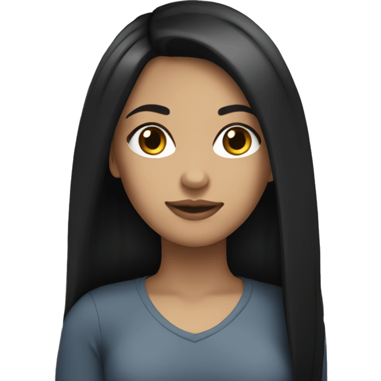 light skinned girl with straight black hair emoji