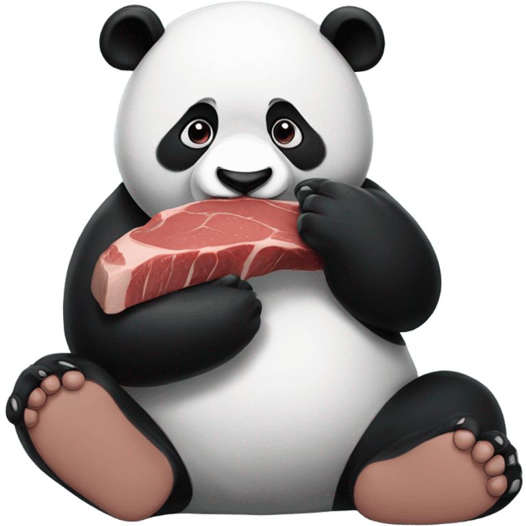 Panda eating steak emoji