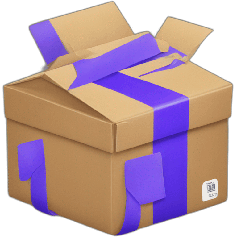 Blue fedex package emoji