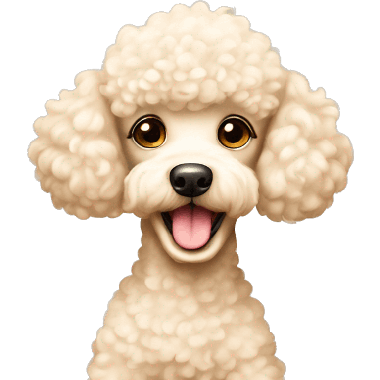 adorable cream-coloured poodle ￼ emoji