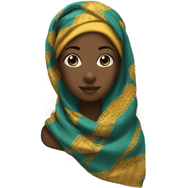 a black girl wearing an African head scarf  emoji