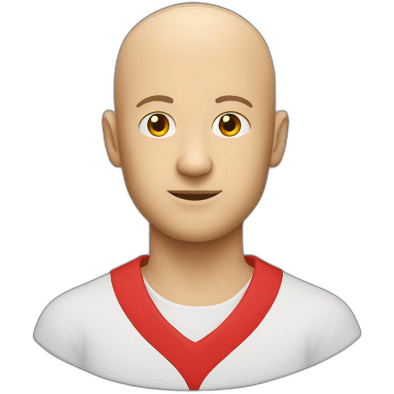 Un homme bald en polo rouge emoji