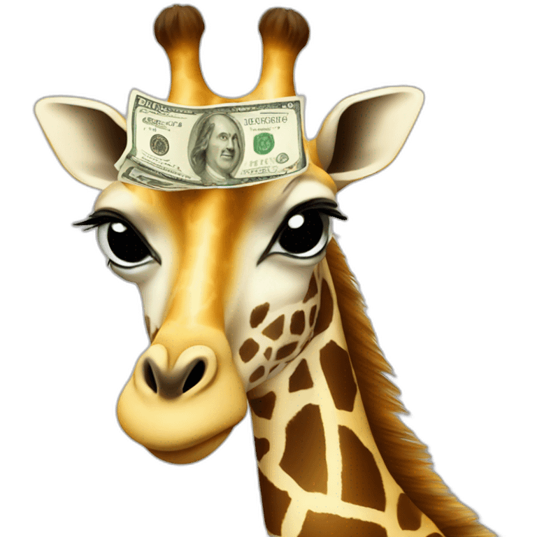 Giraffe with money emoji