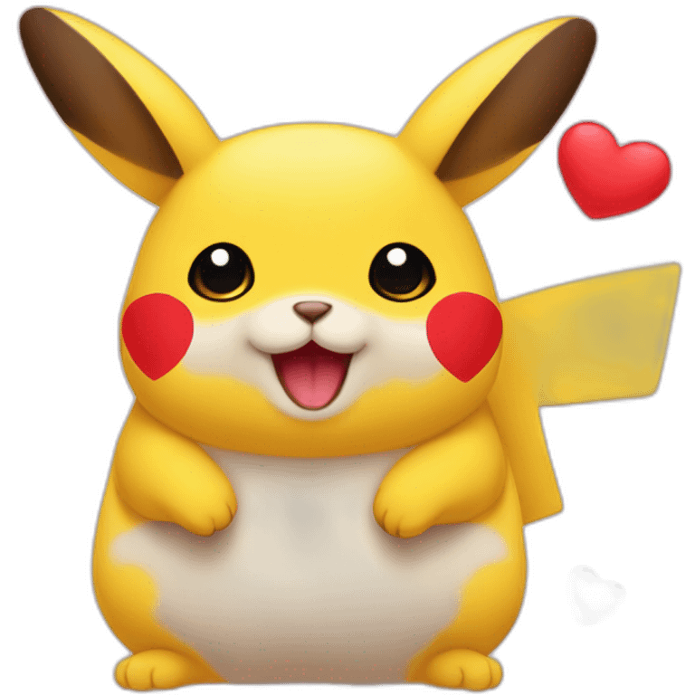 PUCACHU con corazones  emoji