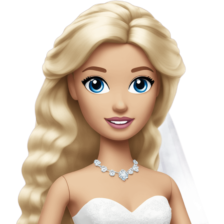 Barbie bride blonde hair blue eyes emoji