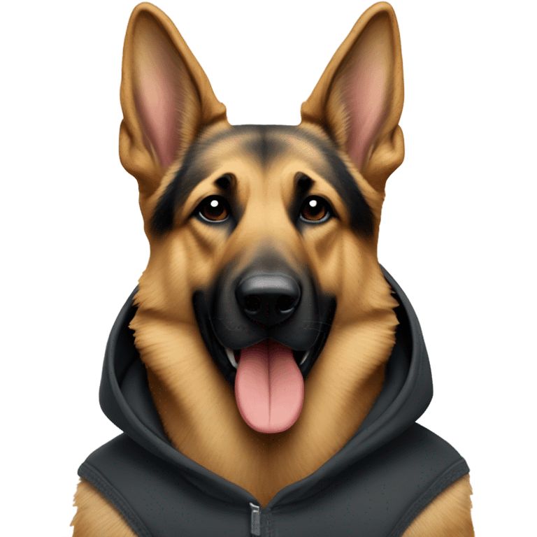 German Shepard wearing a Nike hoodie  emoji