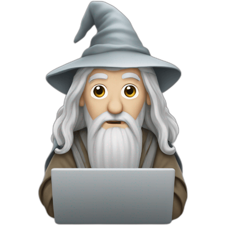 gandalf with a laptop emoji