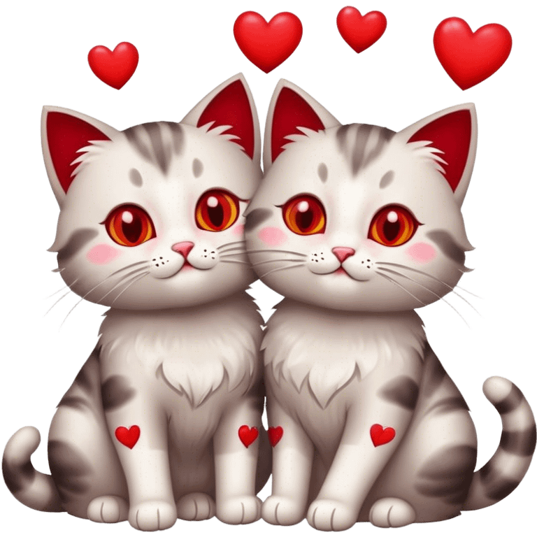 Cats and hearts emoji