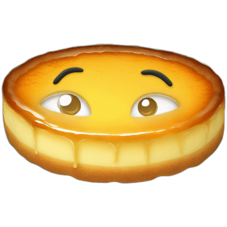 flan with dollars eyes emoji