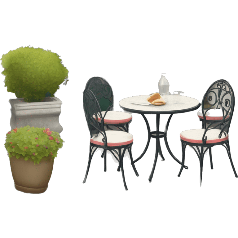 Terrasse Parisienne typique (deux chaise et une table) emoji