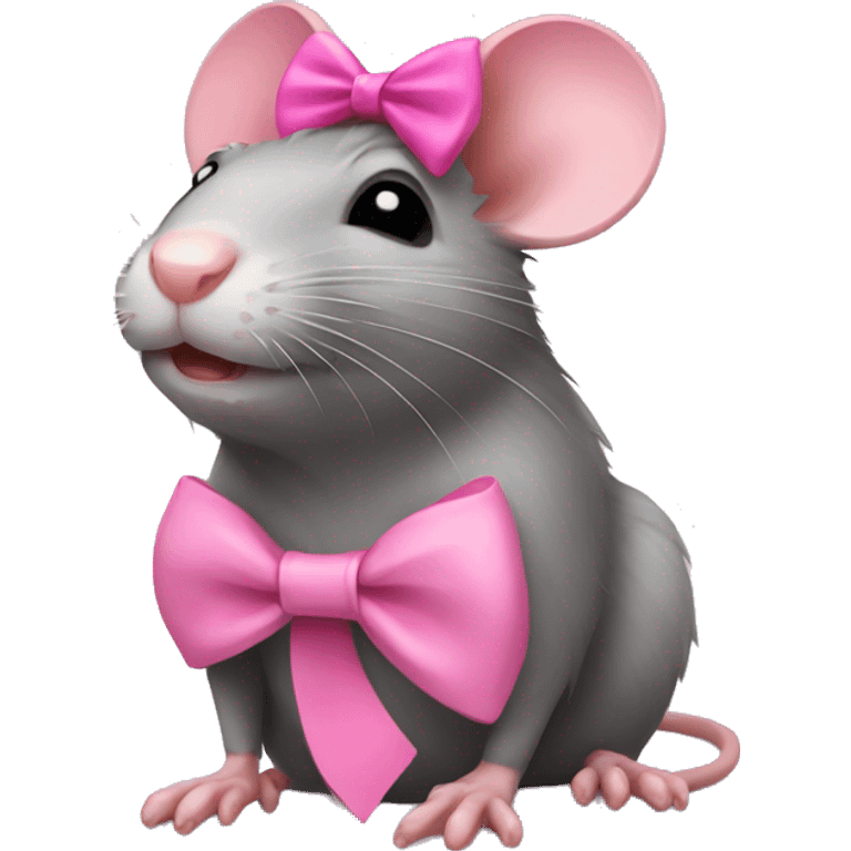 Rat with a pink bow emoji