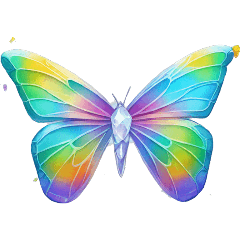 One Rainbow-Diamond-Gem-Butterfly-Crystal-Fly emoji