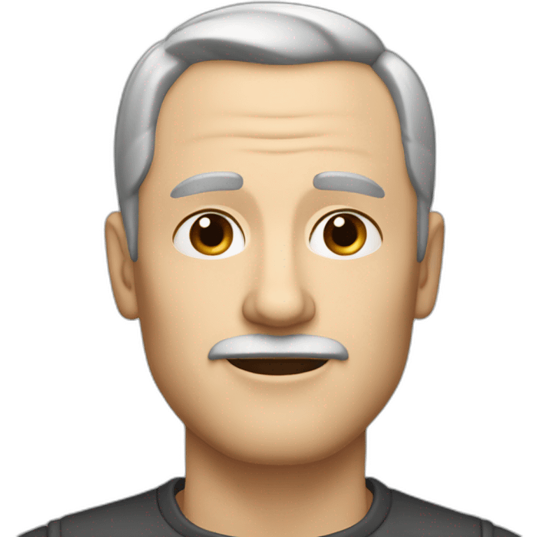 53 year old white man without a mustache and with short gray and black hair  emoji