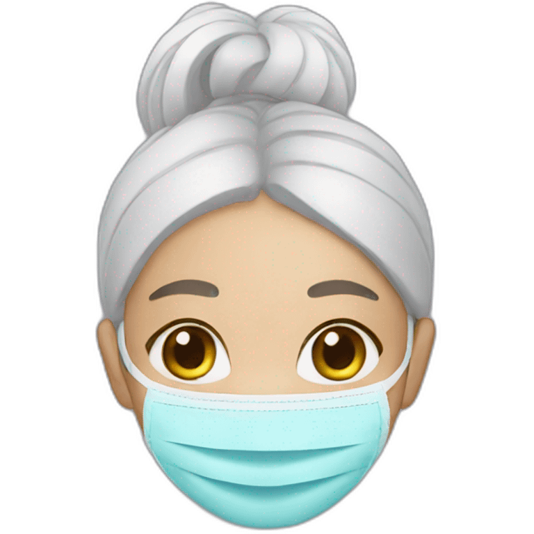 a girl with a mask for skincare emoji