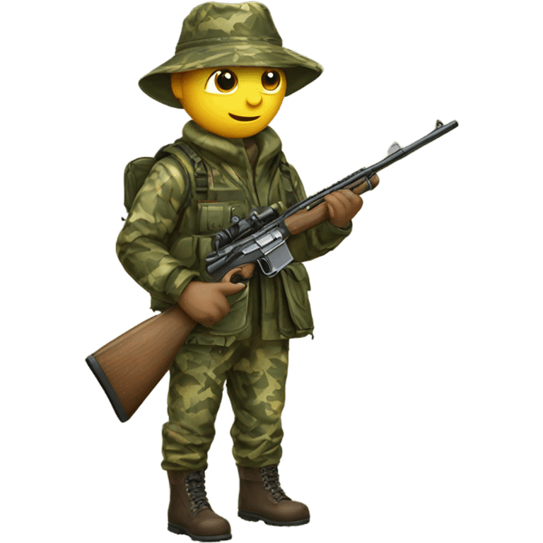 Hunter wearing camouflage  emoji