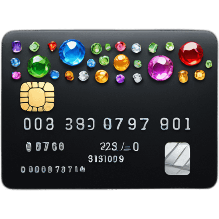 Black credit card with gems emoji