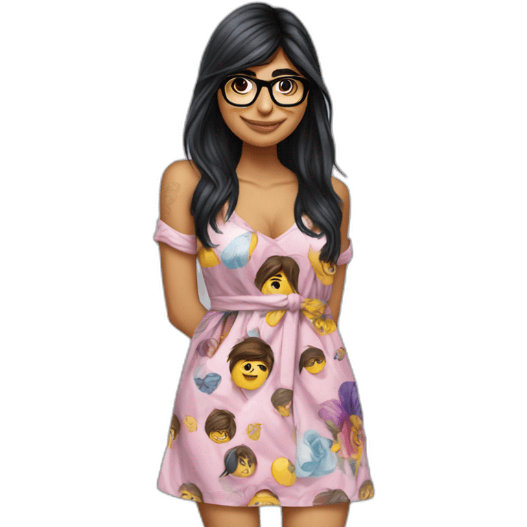 Mia khalifa qui porte une robe emoji