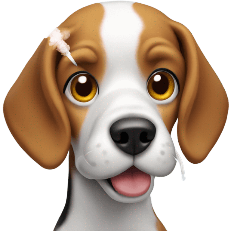 beagle dog hitting vape  emoji