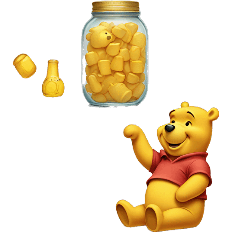 Winnie the Pooh with hunny jar  emoji