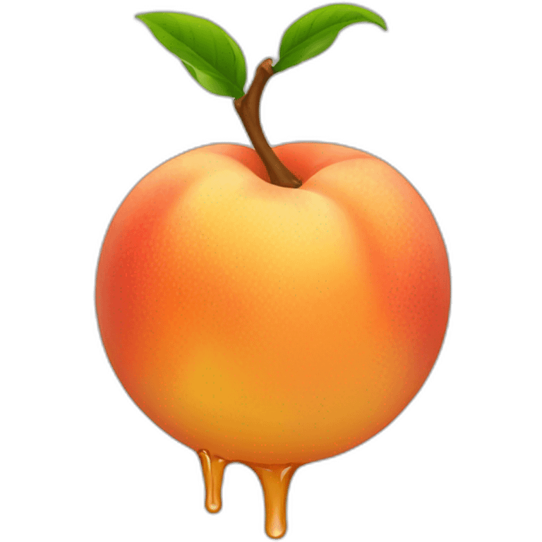 Dripping peach emoji