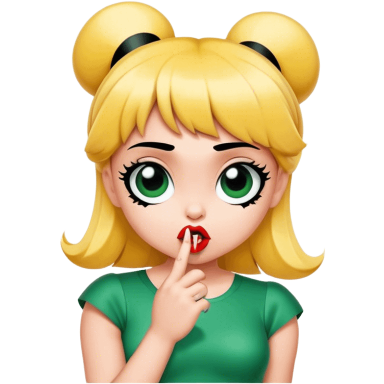 Buttercup from powerpuff girls blowing a kiss emoji