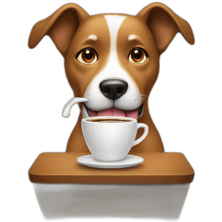 dog drinking coffee emoji