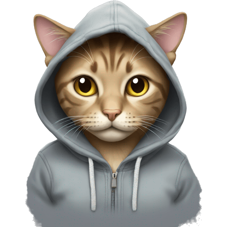 Cat wearing hoodie emoji