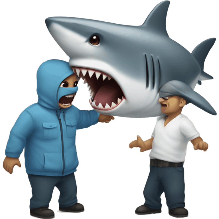 shark robbing person emoji