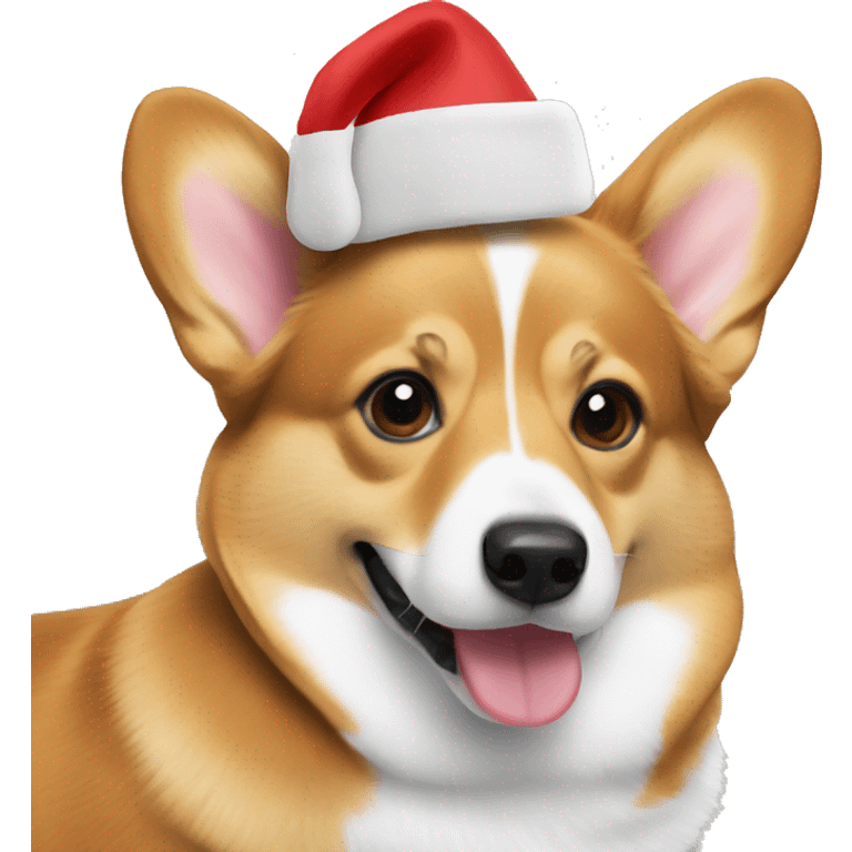 Corgi in a Christmas hat emoji