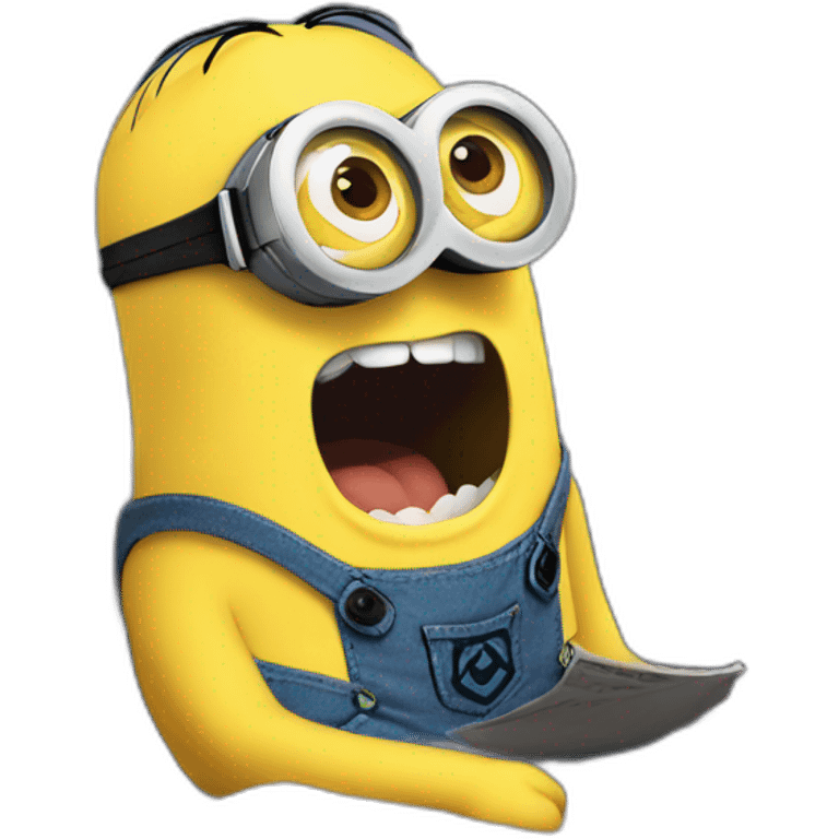 Minion watching an movie emoji