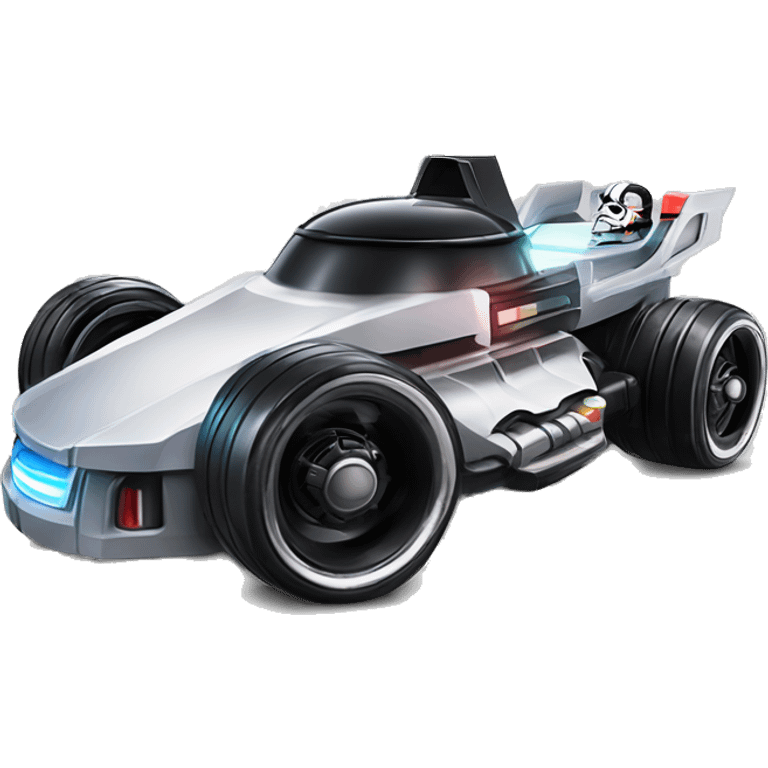 Formula Darth Vader’s ice cream race car, light saber headlights, exposed suspension  emoji