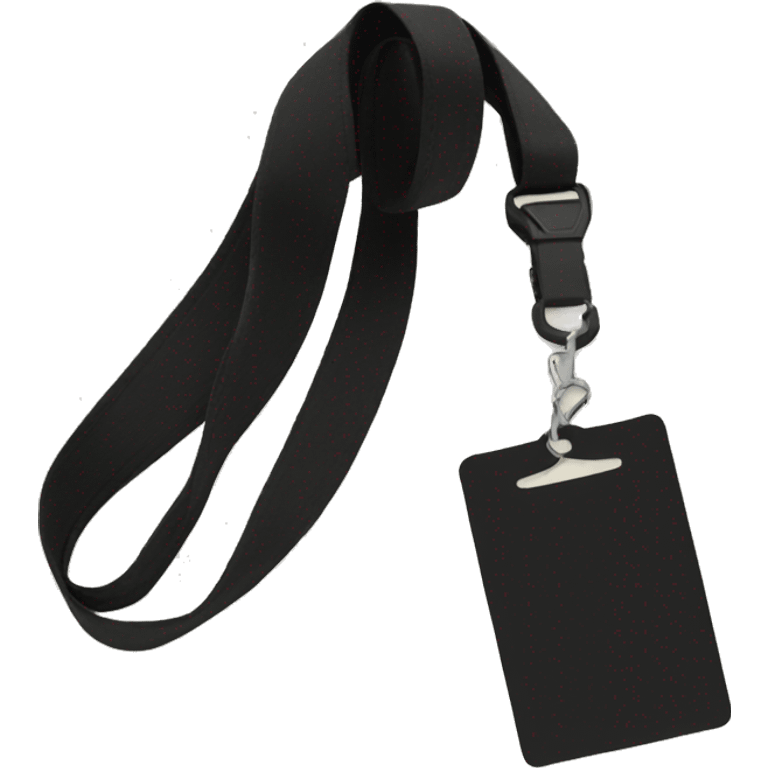 black lanyard with black card holder emoji