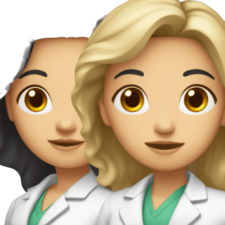 Group of five pharmacists girls emoji