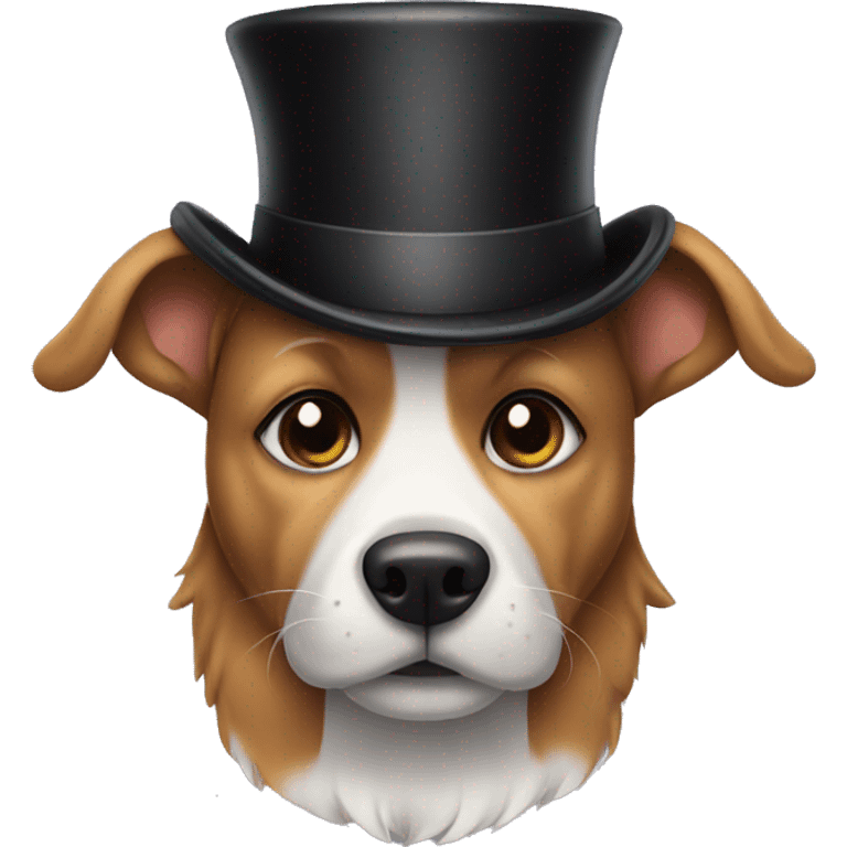 Dog wearing a top hat  emoji