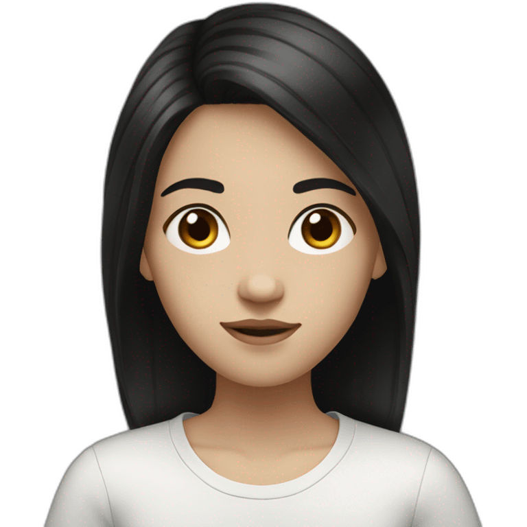 realistic white teenager with black hair emoji