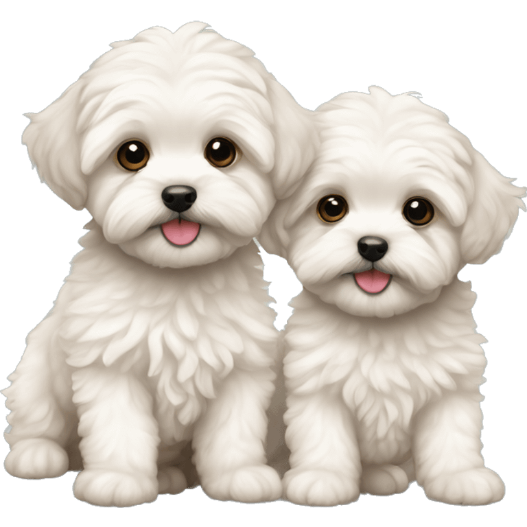 two maltipoo puppies emoji