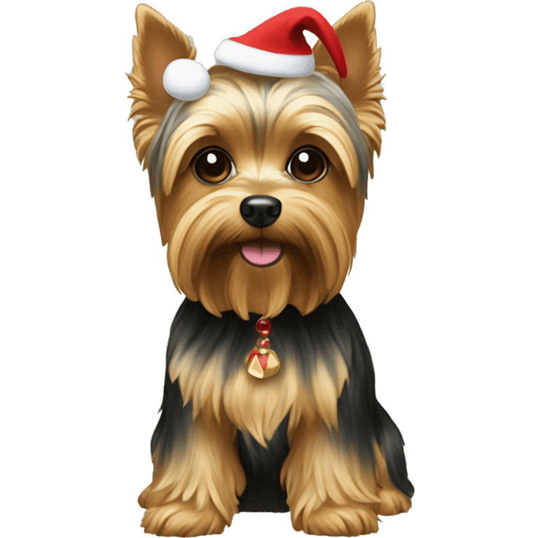 Yorkie dog Christmas  emoji