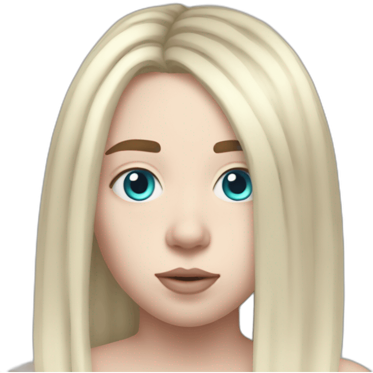 Billie eilish 2017 cheveux bleu emoji