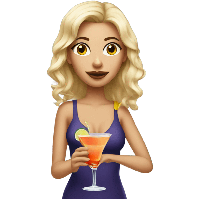 hot girl drinking cocktail emoji