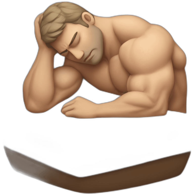 muscular white man sleeping emoji