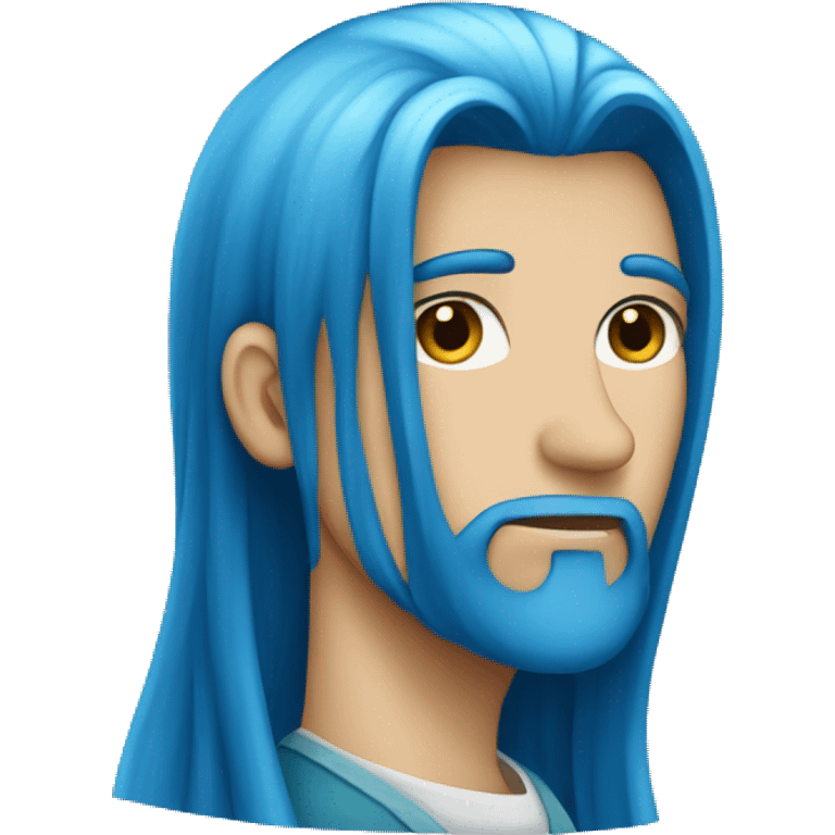 Long-blue-hair-with-no-face-just-blue-hair emoji