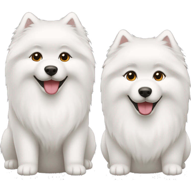 two samoyed female dogs emoji emoji