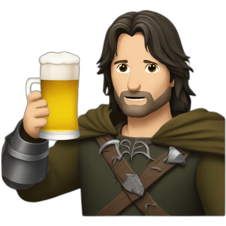 Aragorn drinking a beer  emoji