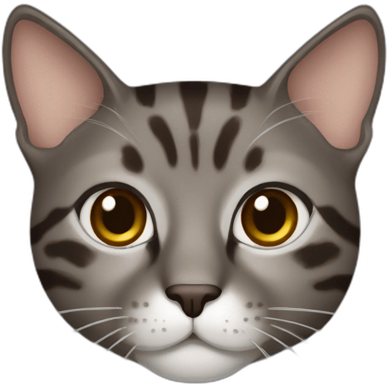 brindle grey brown cat emoji