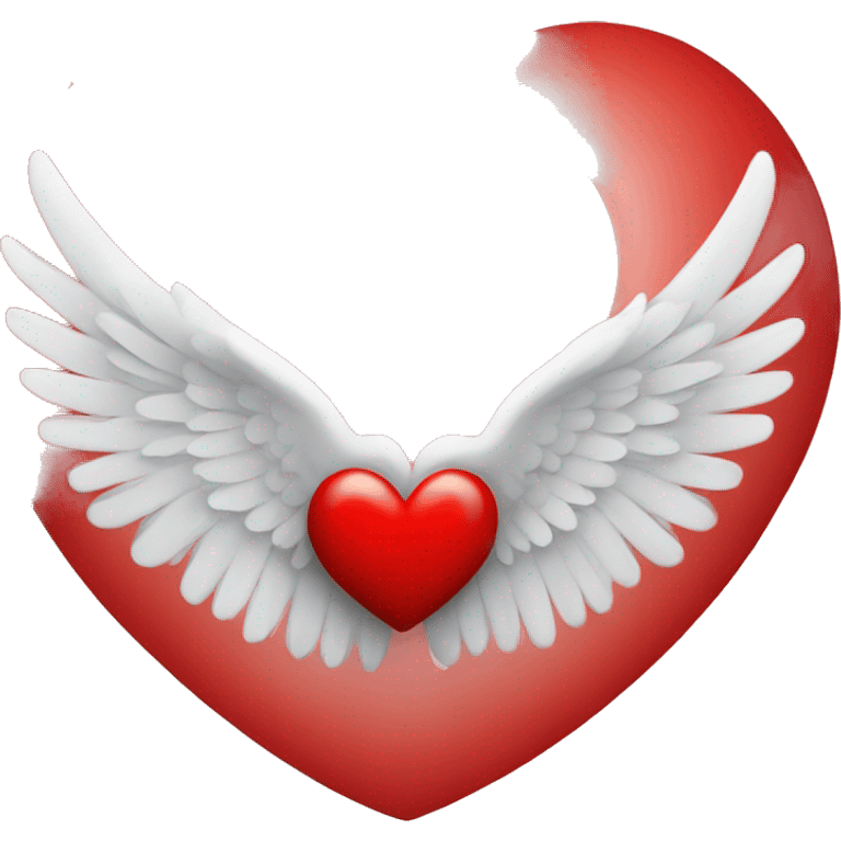 Wings around red heart emoji