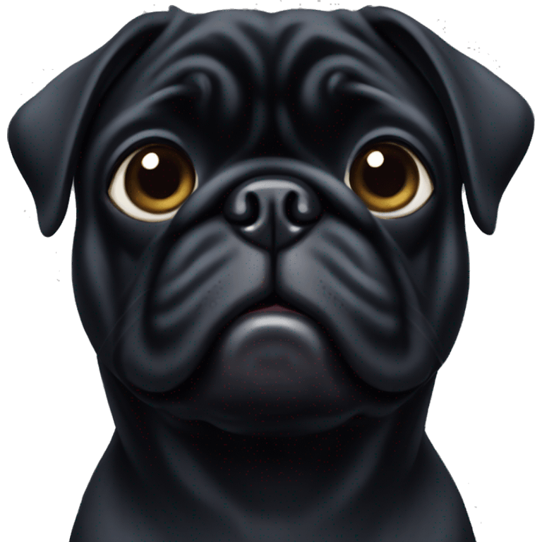 Black pug  emoji