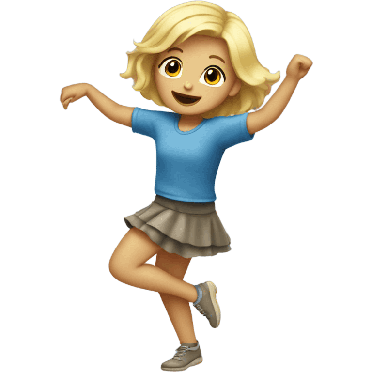 Little blonde girl dancing emoji