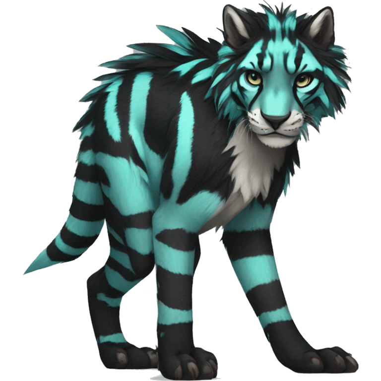 Cool Modern Punk Edgy Vernid species with edgy stripe markings by LiLaiRa full body emoji