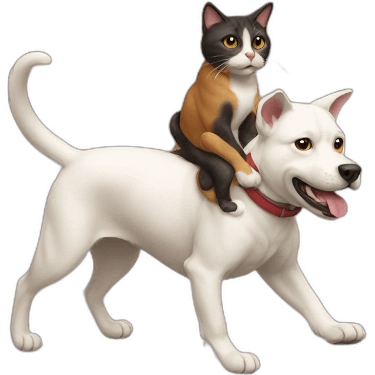 Cat riding Dog emoji